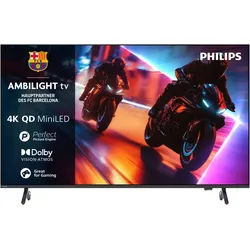 PHILIPS QLED Mini LED-Fernseher "85MLED910/12", Energieeffizienz: F (A-G), schwarz, 85 ′′, Fernseher, Ambilight, P5 Perfect Picture Engine, Dolby Vision, Gaming, Alexa