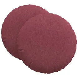 vidaXL Sitzauflage Sitzkissen 2 pcs Weinrot Ø60 x 21 cm Stoff, (2 St) rot