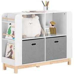 SoBuy Kinderregal Weiß , Weiß, Naturfarben , Holzwerkstoff, Holz , 100x80x35 cm , Kinder- & Jugendzimmer, Kindermöbel, Kinderregale