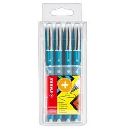 STABILO Tintenroller worker+ Medium blau 4er Set