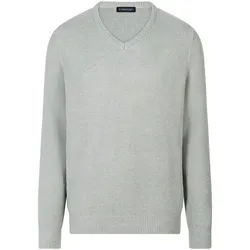 Le pull col V 100% coton Louis Sayn vert