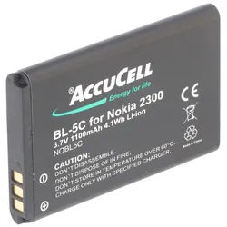 AccuCell Akku passend für Nokia 1208, BL-5C, BL-5CA 1100mAh