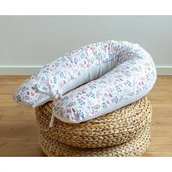 Loolay Seitenschläferkissen WAFFELPIQUE Blumen Schwangerschaftskissen Schlafen Kissen Stillkissen, M/ L oder L/ XL KISSEN + Bezug / 6 MUSTER Auswahl: Waffelstoff Waffelpique/ Türkis BLUMENWIESE Braun, Blau, Rosa, Gelb, Weiß, 170 o.190 cm Kissen. PREMIUM Geschenk für Schwangern Seitenschläfer, LOOLAY® - 100% Europäische Stoffe und Kleinserien-Nähen! rosa M/ L