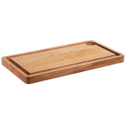 APS SIMPLY WOOD GN 1/3 Servierbrett, Holzbrett für allerlei Snacks mit Saftrille und runder Vertiefung, Maße (L x B x H): 32,5 x 17,6 x 2 cm