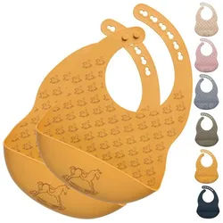 SEI Design Lätzchen 2 Stück Auffanglätzchen Baby Silikonlätzchen, (Spar-Set, 2-St., Silikonlätzchen), BPA/PVC/BPP-frei orange