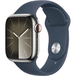 Apple Smartwatch »Watch Series 9 GPS + Cellular 41mm Edelstahl«, (Watch OS 10 Sport Band) Apple Silber