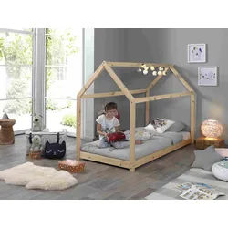 Vipack Montessori-Bett , Kieferfarben , Holz , Kiefer , 90x200 cm , bodentiefer Einstieg , Babymöbel & Kindermöbel, Kinderzimmer & Jugendzimmer, Kinderbetten, Spielbetten