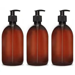 OCTOPUS Kanister 3x 500ml PET-Flaschen braun mit Seifenspender u. Schraubverschlüssen (3 St) braun