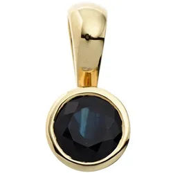 JOBO Runder Anhänger, rund 333 Gold mit Safir gelb|goldfarben