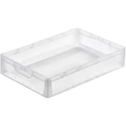 PROREGAL Transparenter Eurobehälter LightLine mit offenem Griff | HxBxT 12x40x60cm | 24 Liter | Eurobox, Transportbox, Transportbehälter