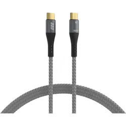 EFB USB-CC-00001 - USB 2.0 Kabel C Stecker auf C Stecker, 100W, grau, Textilmantel,