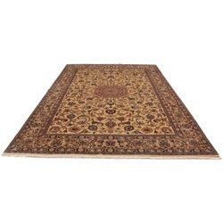 morgenland Wollteppich »Maschad Blumenmuster Beige 309 x 203 cm«, rechteckig morgenland Beige B/L: 203 cm x 309 cm