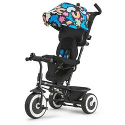 kinderkraft Dreirad , Multicolor , Metall, Kunststoff , 94x105x50 cm , Fußstützen, Becherhalter, höhenverstellbare Schubstange, Rückenlehne , Spielzeug, Kinderfahrzeuge, Dreiräder
