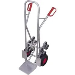 VARIOfit Aluminium Treppenkarre mit 2 fünfarmigen Radsternen und Luftbereifung Schaufel 300 x 250 mm