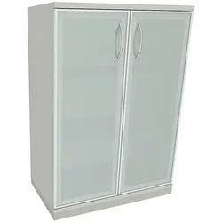 fm Büromöbel Aktenschrank »Sidney« 3 OH satinierte Acrylglastüren grau, 80x113.3x44.2 cm