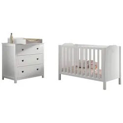 Babyzimmer AMORI in Kiefer MDF, teilmassiv, Weiß