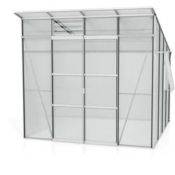 Vitavia Gewächshaus Freya 7600 inkl. 2 Seitenfenster - 7,6 m2 -Alu-blank eloxiert-6 mm Hohlkammerplatten