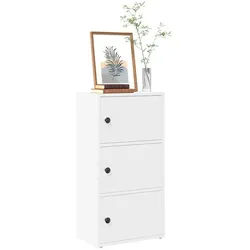 vidaXL Regal NA Bücherregal Weiß 40x24x77 cm Spanplatte weiß