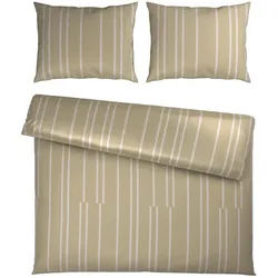 Dieter Knoll Bettwäsche , Beige , Textil , Streifen , 200x210 cm , pflegeleicht, atmungsaktiv, schadstoffgeprüft , Heimtextilien, Bettwäsche & Leintücher, Bettwäsche, Satin-Bettwäsche