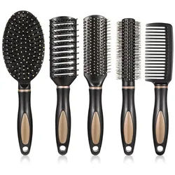 LuxusKollektion Haarkamm 5er-Set Massage Haarbürsten Borsten Kamm Anti-Statik für alle