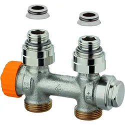 Heimeier Multilux Eclipse Thermostatventil 3865-02.000 Rp 1/2, Durchgang, für Zweirohrsystem, Rotguss vernickelt