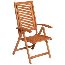 Gardenson Gartenklappsessel , Naturfarben , Holz , Eukalyptusholz , vollmassiv, Hartholz , eckig , 58x114x68 cm , FSC Mix , klappbar , Gartenmöbel, Gartensessel, Gartenklappstühle