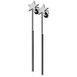 Order & Smile Schmuck Paar Ohrhänger Lange Stab Ohrringe Stern schwarz