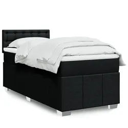 vidaXL Boxspringbett, Boxspringbett mit Matratze Schwarz 80x200 cm Stoff