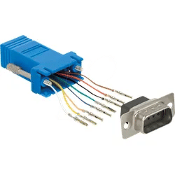 DELOCK 66167 - Adapter Sub-D 9Pin St > RJ45 Bu. Montagesatz blau