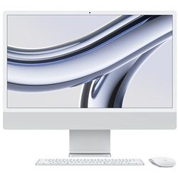 Apple iMac 24" (2023) Silber M3 Chip mit 8-Core CPU, 10-Core GPU und 16-Core Neutral Engine 24" 256 GB Magic Keyboard mit Touch ID und Ziffernblock - Deutsch macOS 16 GB Gigabit Ethernet Magic Maus