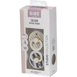 Bibs Studio Colour 2 Pack Pin - Ivory Steel Blue | +6 Monate