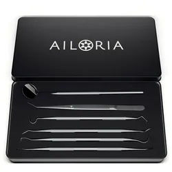 AILORIA Schall-Zahnreinigungsgerät DENT DELUXE Zahnpflegeset, Zahnpflegeset silberfarben