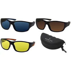 Kinetic Sonnenbrille Solarglide Polarized Sunglasses Grey, Yellow, Brown Polarisiert 100% (1-St) Faltbarer Rahmen für einfache Aufbewahrung und Transport braun