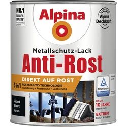 Alpina Metallschutz-Lack Anti-Rost 750 ml schwarz glänzend