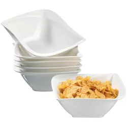 Mäser Schüsselset , Weiß , Keramik , 6-teilig , quadratisch , Geschirr, Schalen & Schüsseln, Keramikschalen
