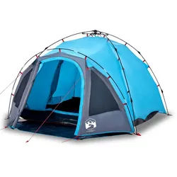 vidaXL Kuppelzelt Kuppel-Campingzelt 3 Personen Blau Quick Release, Personen: 3 (1 tlg) blau