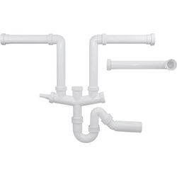 Blanco, Siphon, Beckenverbindung mit Siphon Blanco 2x 3 1/2" oder 1x 1 1/2" 225087 (Röhrensiphon)