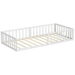 VitaliSpa Bodenbett AUS Metall Minno Weiß 90x200 ohne Matratze , Metall , Rechteckig , Kinder- & Jugendzimmer, Jugendmöbel, Jugendbetten