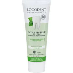 LOGONA Zahnpasta Logodent EXTRA FRISCHE daily care Pfefferminz Zahncreme, 75 ml