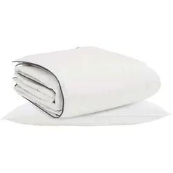 vidaXL Bett Winterbettdecke mit Kissen 2 pcs Weiß Daunenfeder (2-tlg) weiß