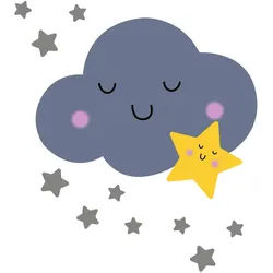 Babywanddeko , Blau , Metall , 30x30x3 cm , Babymöbel & Kindermöbel, Babyzimmer, Kinderzimmer Deko