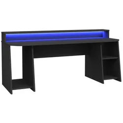 Mid.you Gamingtisch , Schwarz , Metall, Kunststoff, Holzwerkstoff , rechteckig , 72x91x200 cm , Kabeldurchlass, Stauraum, Regal , Büromöbel, Schreibtische, Schreibtische