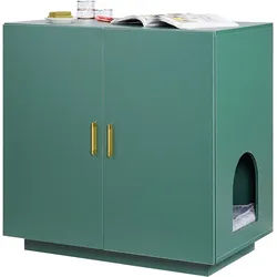 VEVOR Katzenschrank, 800x500x790 mm Katzenklo Schrank, Katzenkommode aus Holz mit Belüftungslöchern, Katzenhausmöbel mit Doppeltür, Beistelltisch, passend für die meisten Katzentoiletten