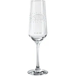 Mr. & Mrs. Panda Sektglas Igel Herzen, Glas, Transparent, Champagnerglas, Kuss, Sektglas mit Gr, Premium Glas, Sektflöte dekorglas Herz