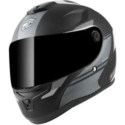 FC-Moto FF114B Zeron Helm, schwarz-grau-weiss, Größe XL für Männer