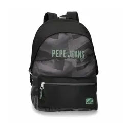 Pepe Jeans Unisex. 64824D1 Davis anpassungsfähig Computer Rucksack zwei Fächer schwarz (OSFA), Lässig, Polyester