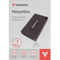 Verbatim SSD 1TB, USB 3.2, Typ A-C, Metal Mini (R) 2000MB/s, (W) 1750MB/s, Retail-Blister