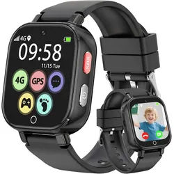 Alutoria Smartwatch (3,6 cm, sim-karte), Kinder Smartwatch mit 4G schwarz
