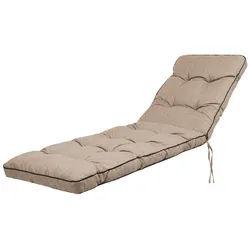 Hobbygarden Liegenauflage Polsterauflage HUGO 200x55x8 cm, Gesteppte Polsterauflage für Gartenliege & Sonnenliege beige