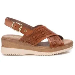 Xti für Damen. 14385201-CAMEL Sandalen 143852 braun (36), 3 bis 5 cm, Schnalle, Lässig